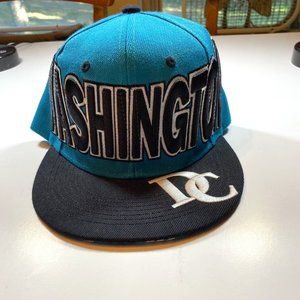 Washington DC Snapback cap hat CITY HUNTER - Embroidered Teal Black and White
